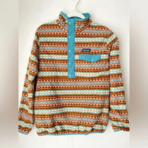 Patagonia Jacket Women’s Small Reversible Fleece Glissade Pullover Mogul Blue